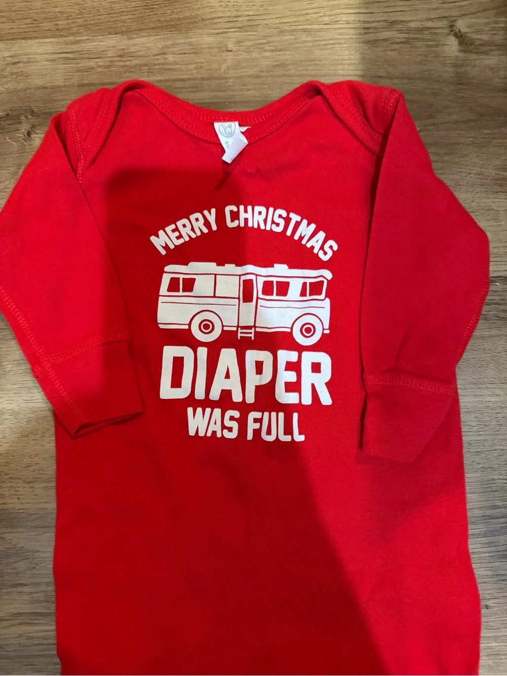 Rabbit Skins Red 'Merry Christmas Diaper Was Full' One-Piece